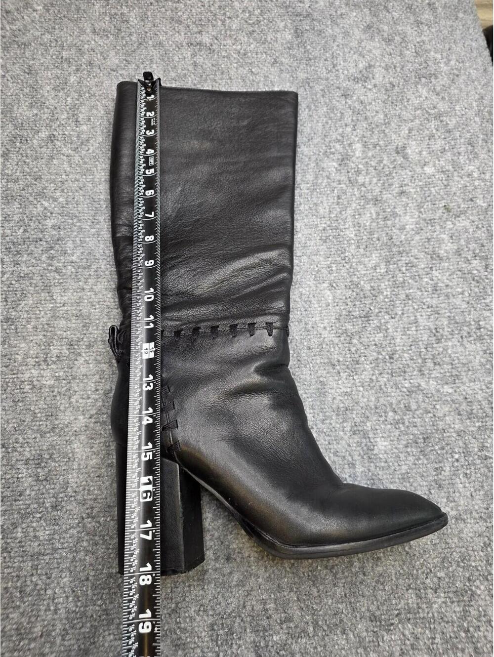 Tory Burch Contraire Block Heel Leather Boot Black Size 9 - Picture 14 of 15